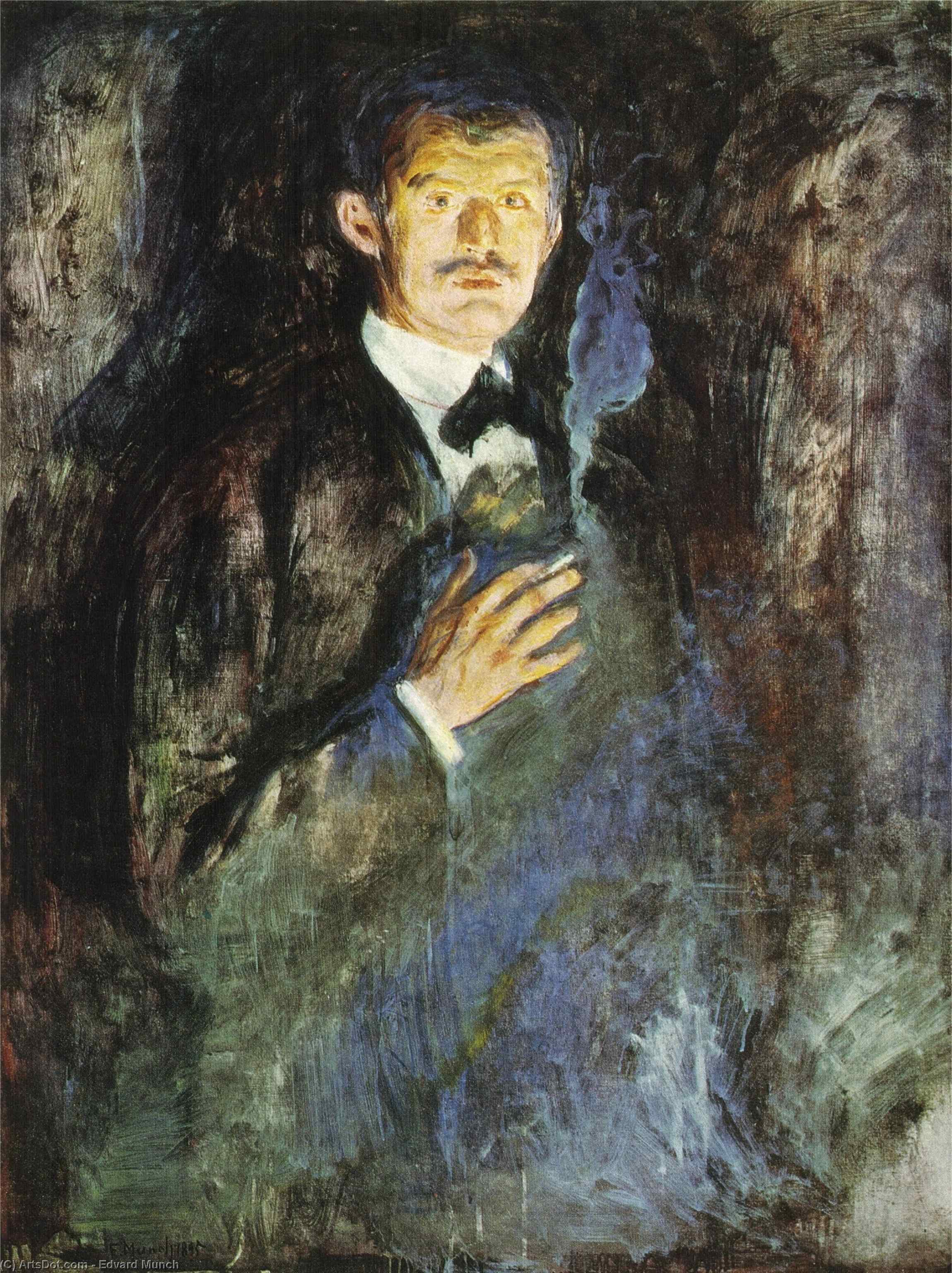WikiOO.org - Encyclopedia of Fine Arts - Maľba, Artwork Edvard Munch - 02 Self-Portrait