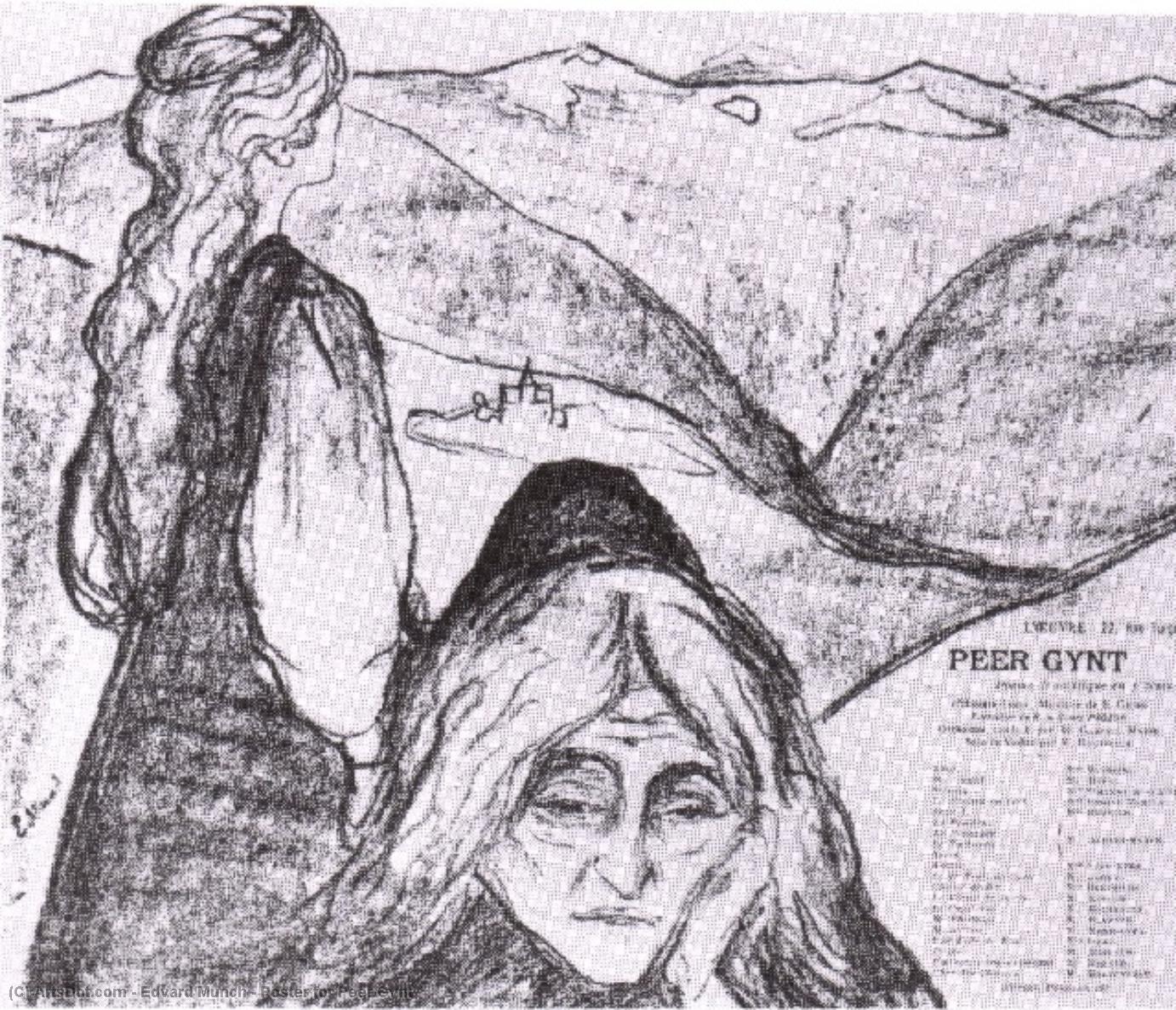 WikiOO.org - Encyclopedia of Fine Arts - Maleri, Artwork Edvard Munch - Poster for Peer Gynt