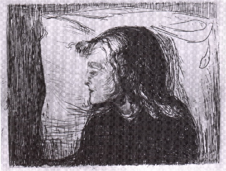 Wikioo.org - Encyklopedia Sztuk Pięknych - Malarstwo, Grafika Edvard Munch - The sick girl 03