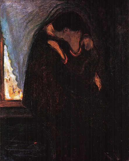 Wikioo.org - The Encyclopedia of Fine Arts - Painting, Artwork by Edvard Munch - The Kiss 2