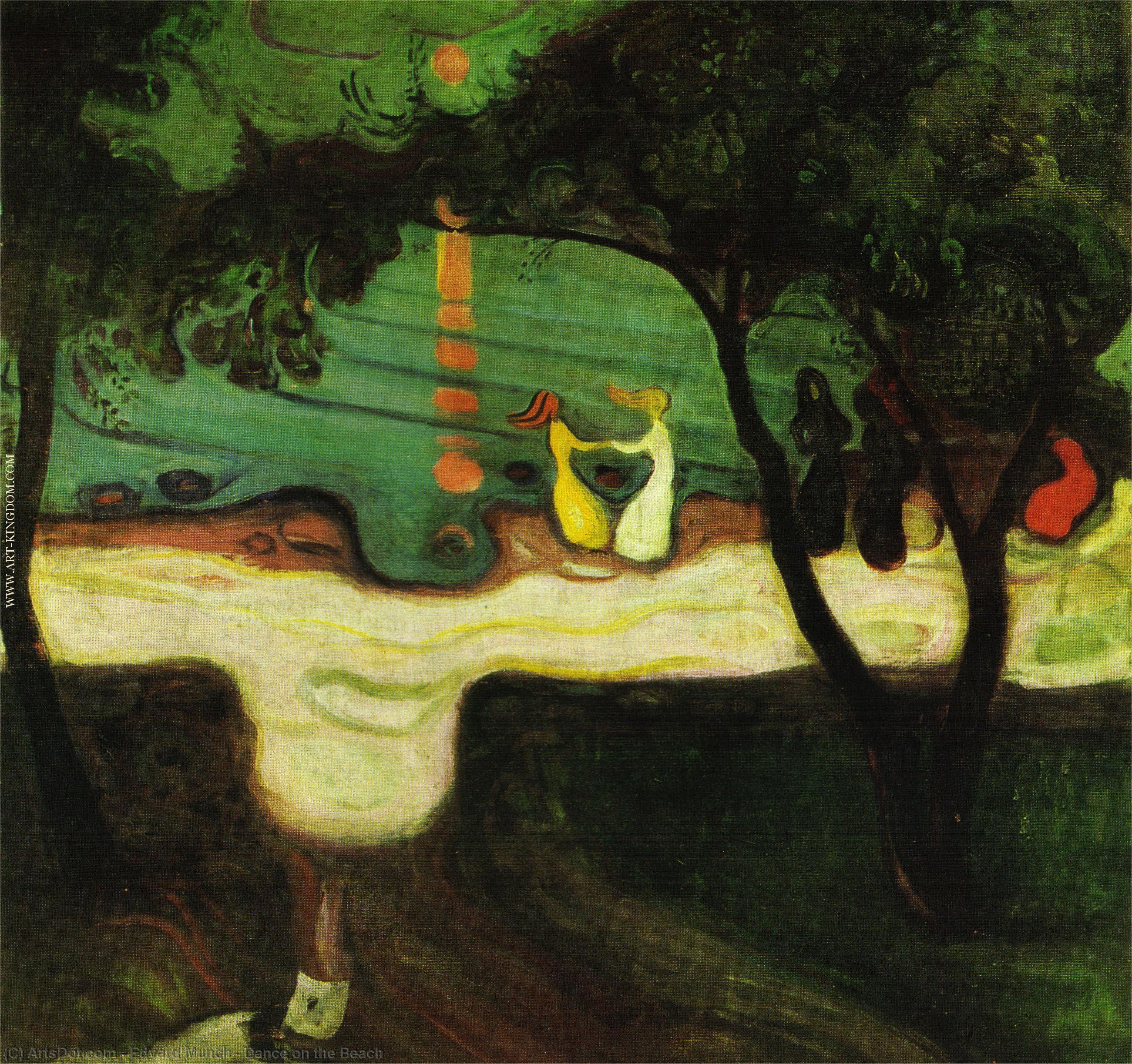 WikiOO.org - Энциклопедия изобразительного искусства - Живопись, Картины  Edvard Munch - Танцевать на тот  пляжа