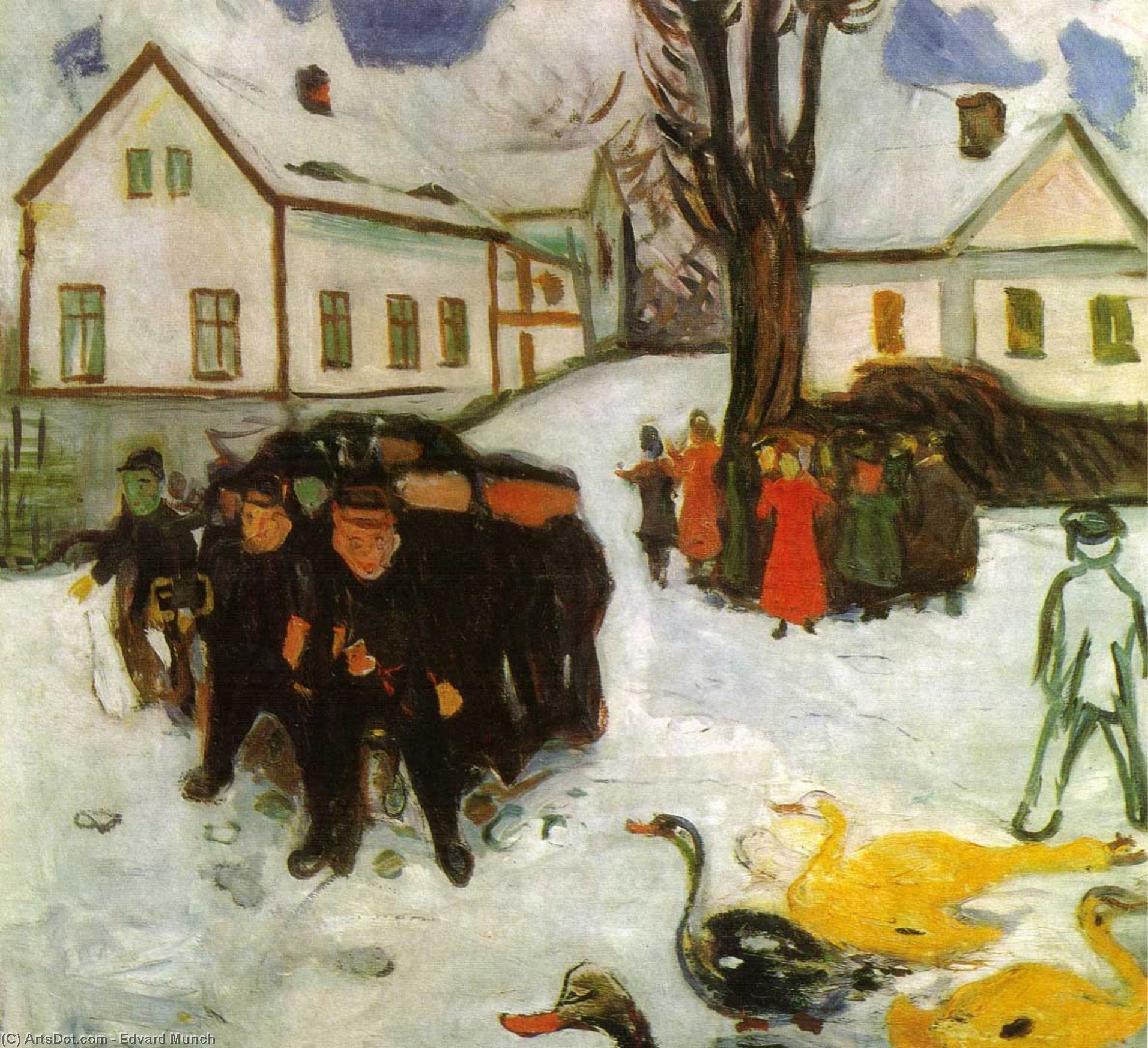 Wikioo.org – L'Encyclopédie des Beaux Arts - Peinture, Oeuvre de Edvard Munch - rue du village
