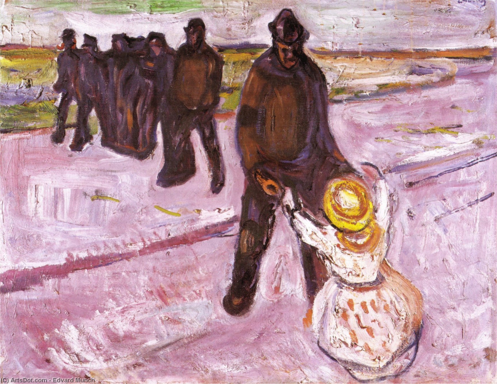 Wikioo.org - The Encyclopedia of Fine Arts - Painting, Artwork by Edvard Munch - Worker and girl