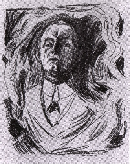 Wikioo.org - The Encyclopedia of Fine Arts - Painting, Artwork by Edvard Munch - Self-portrait with cigarette