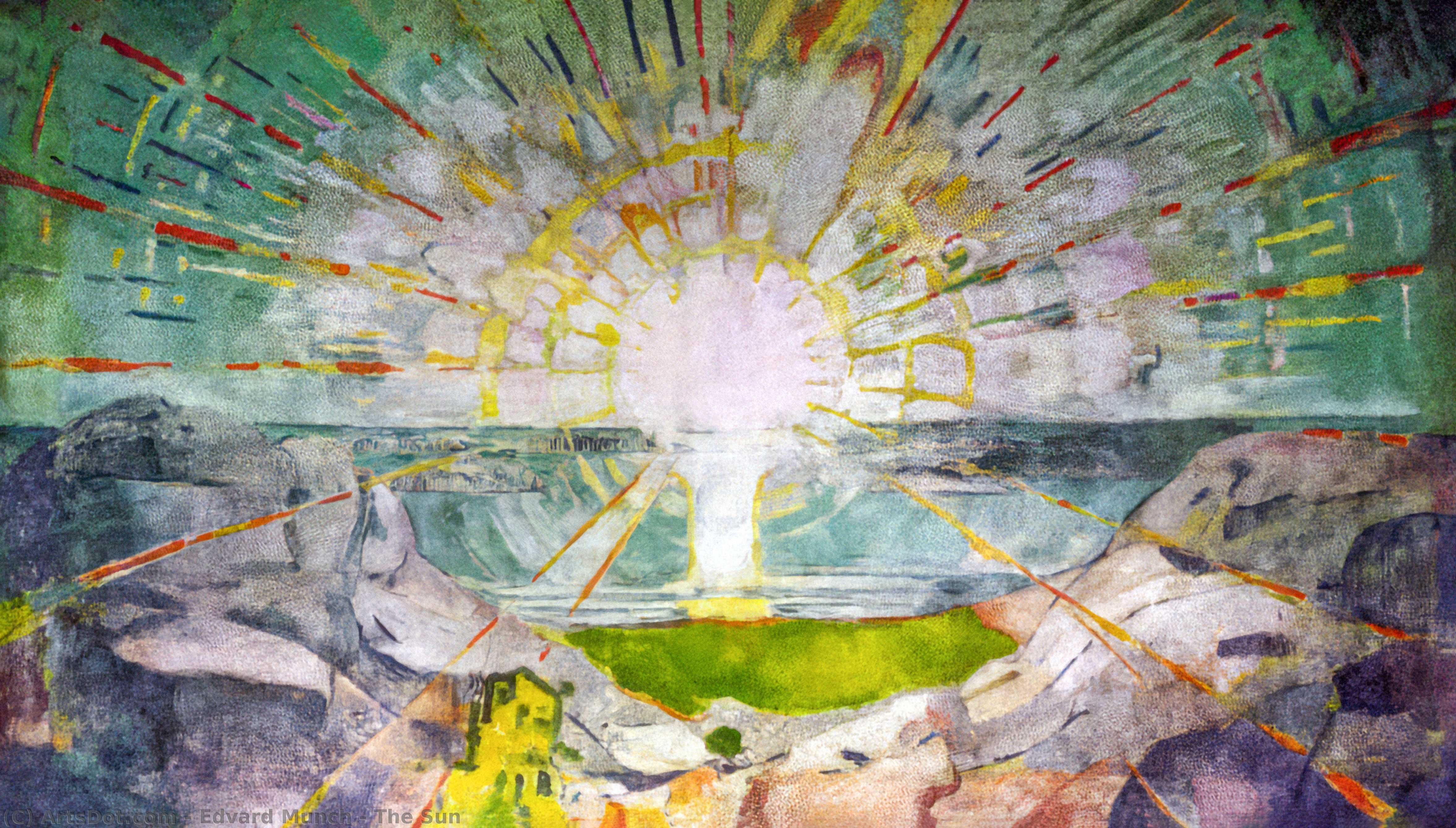 Wikoo.org - موسوعة الفنون الجميلة - اللوحة، العمل الفني Edvard Munch - The Sun