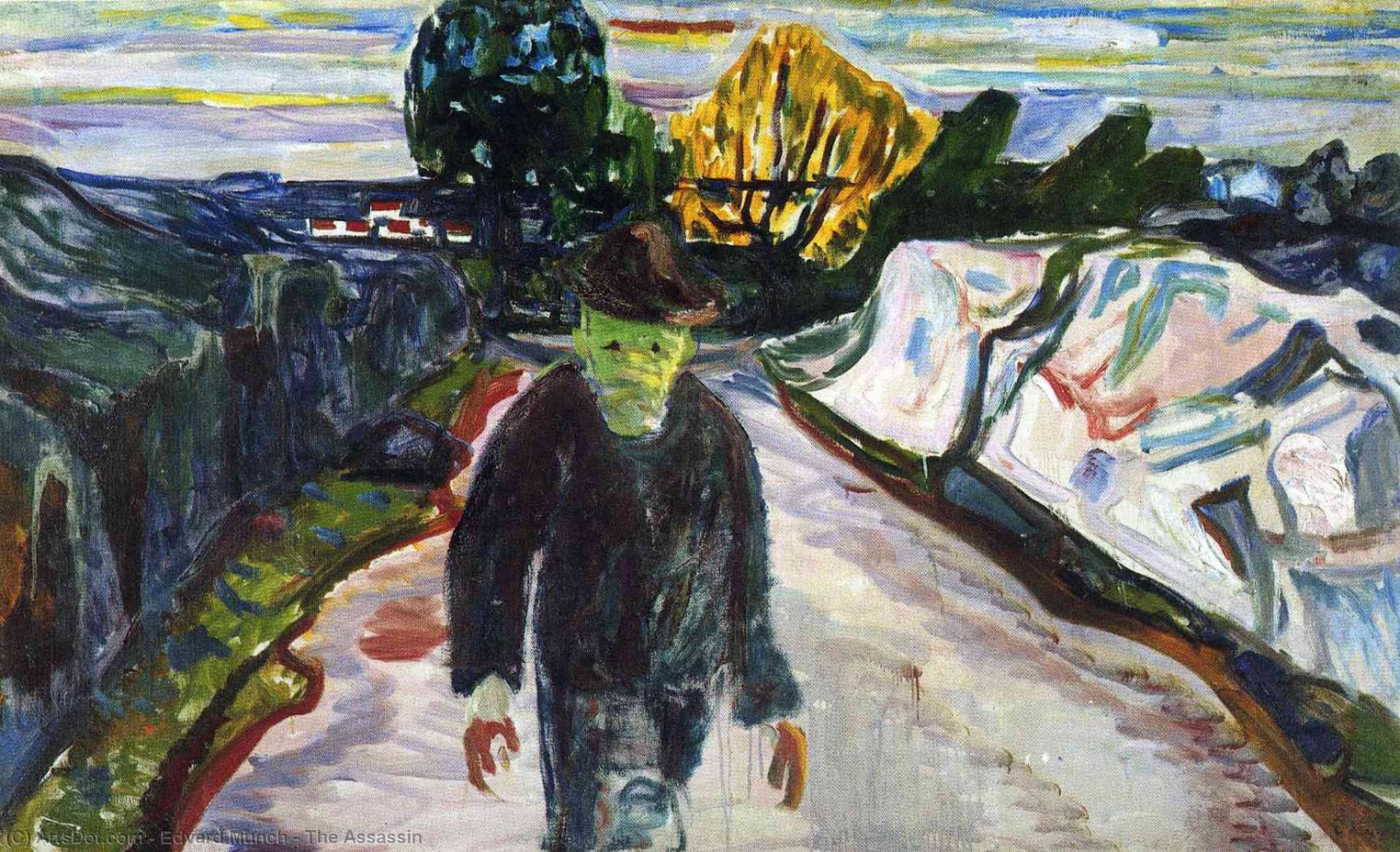 Wikoo.org - موسوعة الفنون الجميلة - اللوحة، العمل الفني Edvard Munch - The Assassin