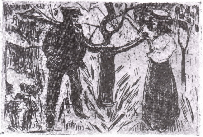 WikiOO.org - دایره المعارف هنرهای زیبا - نقاشی، آثار هنری Edvard Munch - Adam and Eve