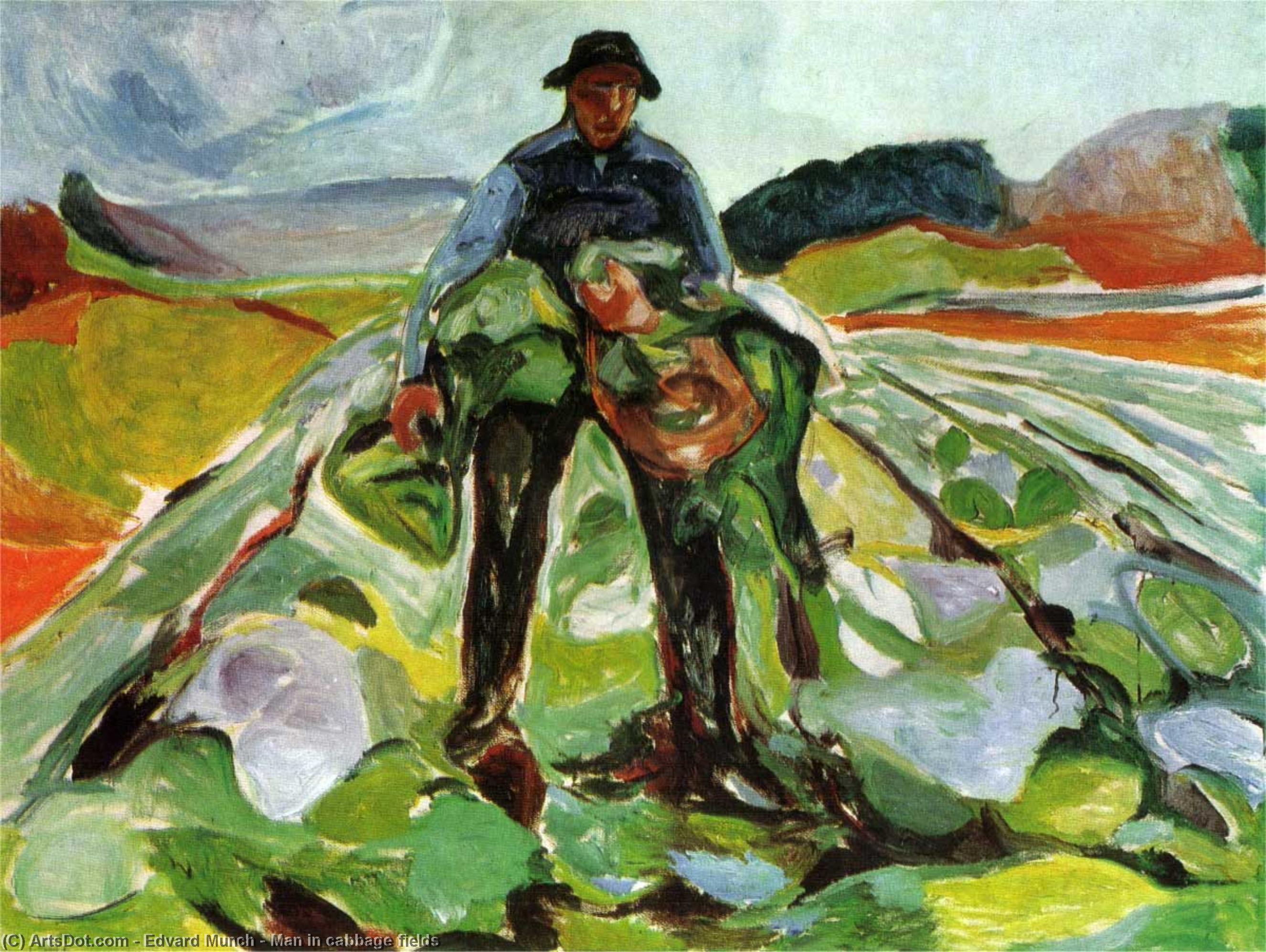 WikiOO.org - Enciklopedija dailės - Tapyba, meno kuriniai Edvard Munch - Man in cabbage fields