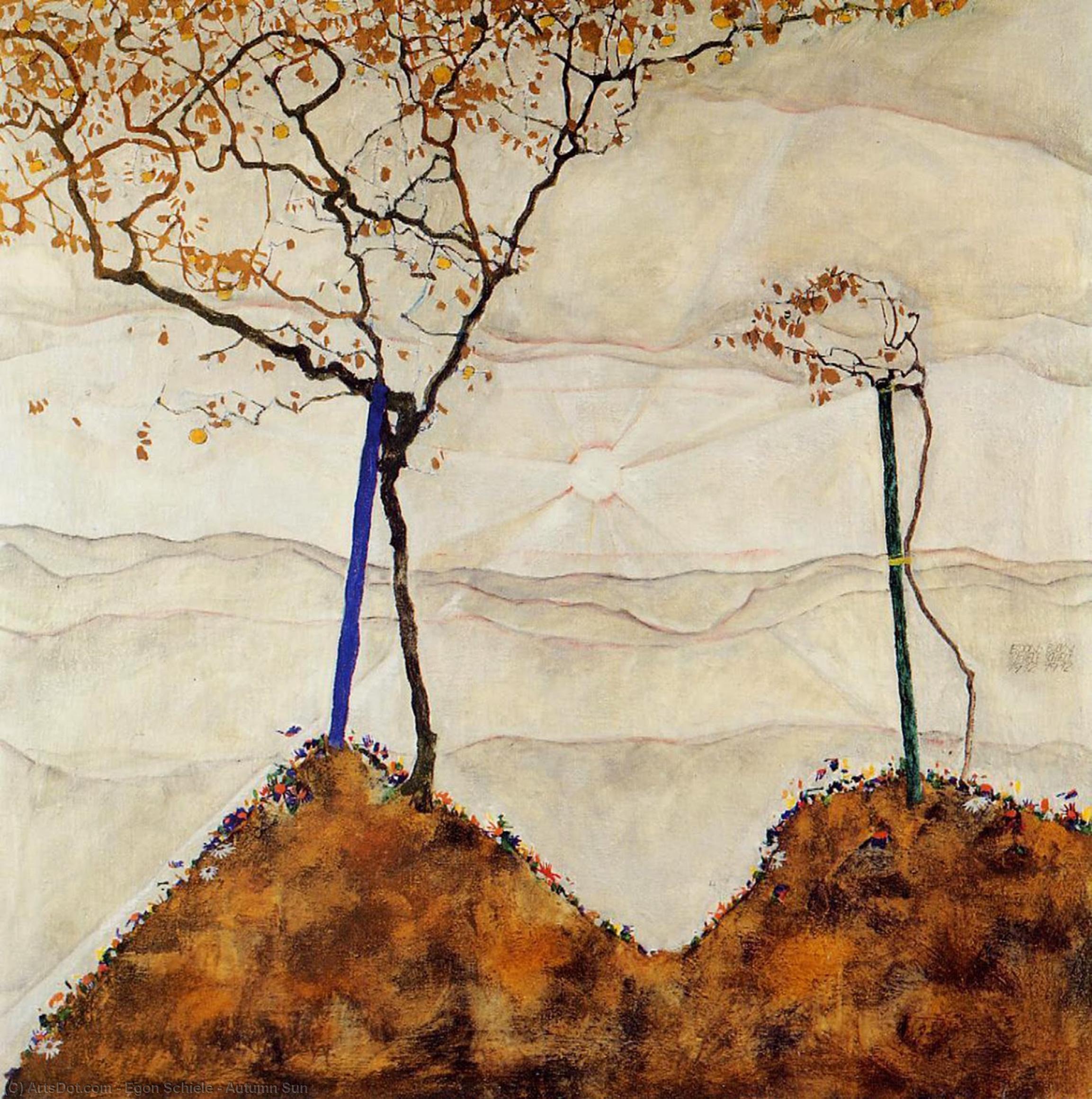 Wikioo.org – L'Encyclopédie des Beaux Arts - Peinture, Oeuvre de Egon Schiele - Automne Sun