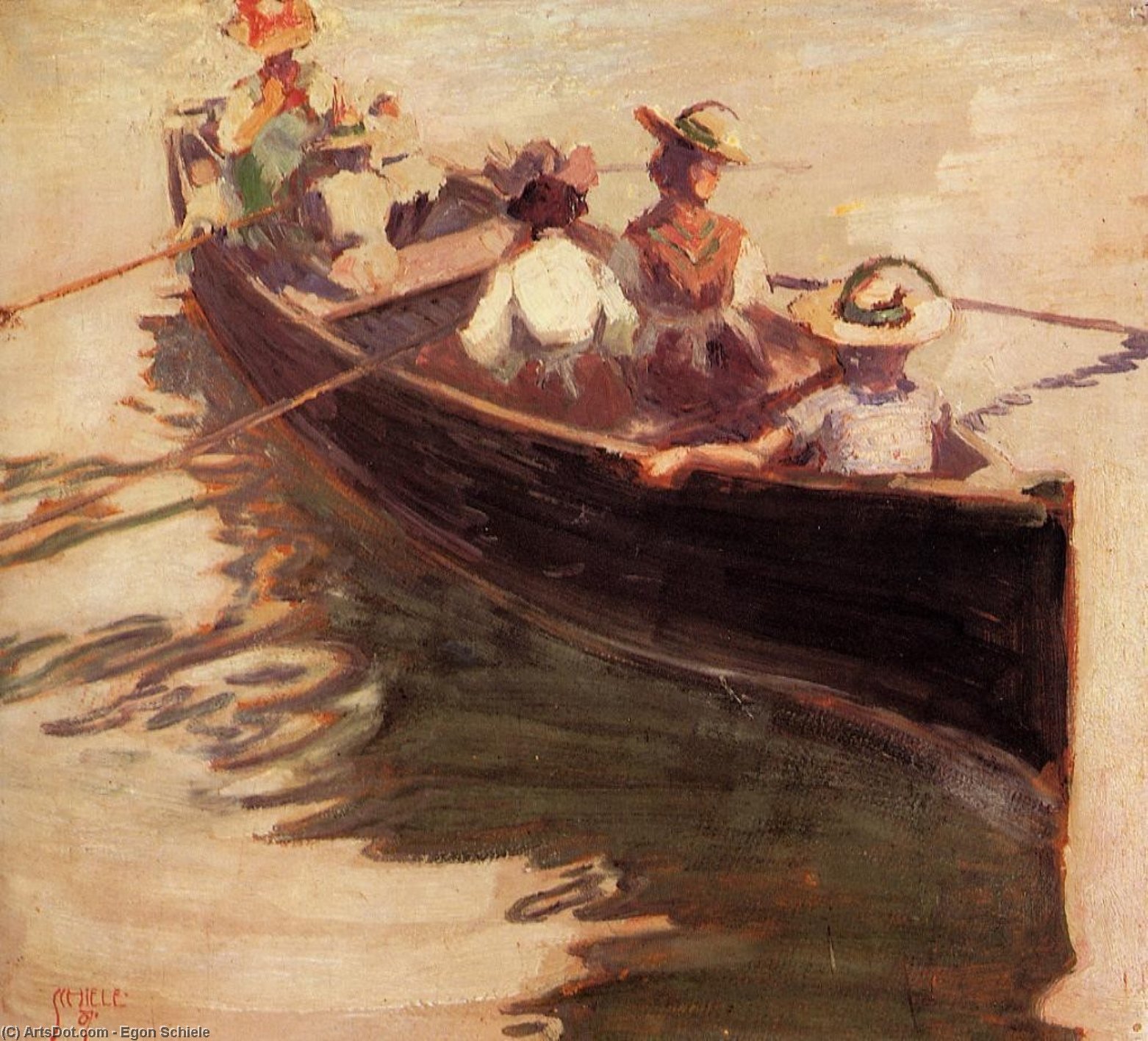Wikioo.org - The Encyclopedia of Fine Arts - Painting, Artwork by Egon Schiele - Boating