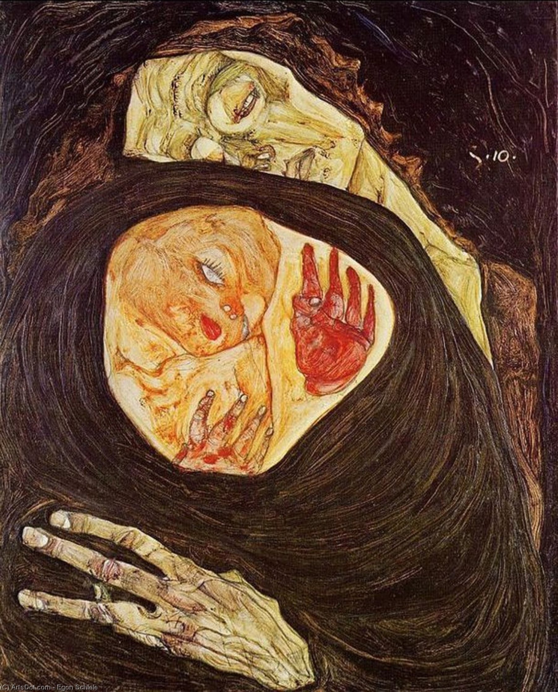 WikiOO.org - Encyclopedia of Fine Arts - Schilderen, Artwork Egon Schiele - Dead Mother