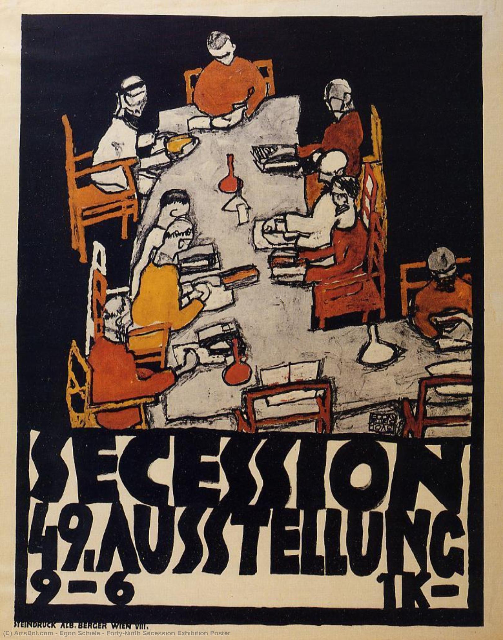 Wikioo.org - สารานุกรมวิจิตรศิลป์ - จิตรกรรม Egon Schiele - Forty-Ninth Secession Exhibition Poster