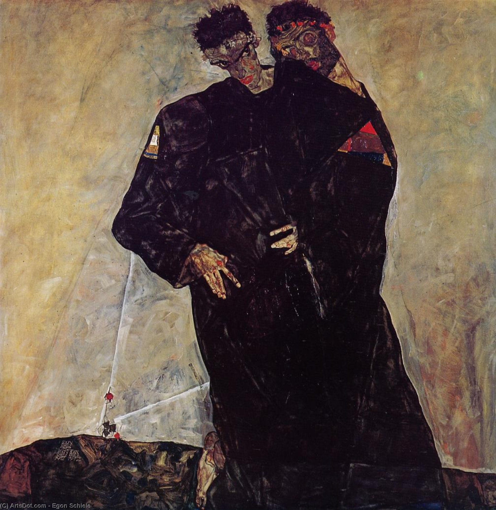 WikiOO.org - אנציקלופדיה לאמנויות יפות - ציור, יצירות אמנות Egon Schiele - Hermits