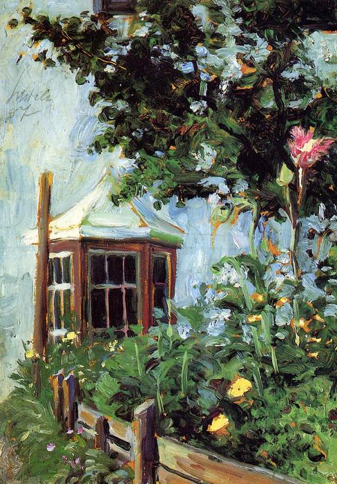Wikioo.org - The Encyclopedia of Fine Arts - Painting, Artwork by Egon Schiele - House with a Bay Window in the Garden