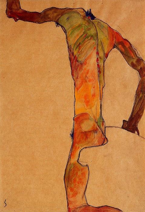 WikiOO.org - Encyclopedia of Fine Arts - Maalaus, taideteos Egon Schiele - Male Nude