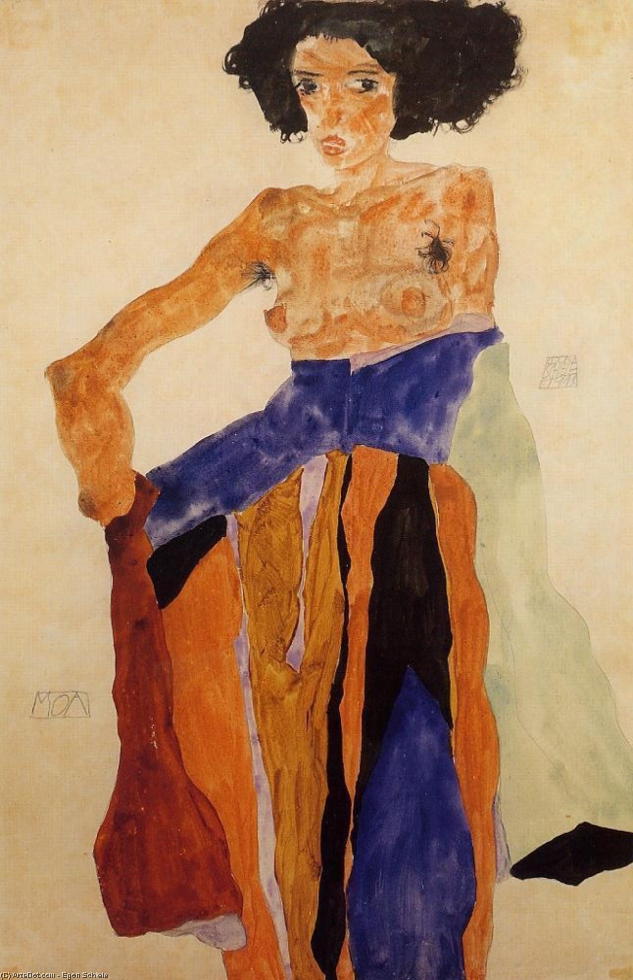 WikiOO.org - Encyclopedia of Fine Arts - Målning, konstverk Egon Schiele - Moa