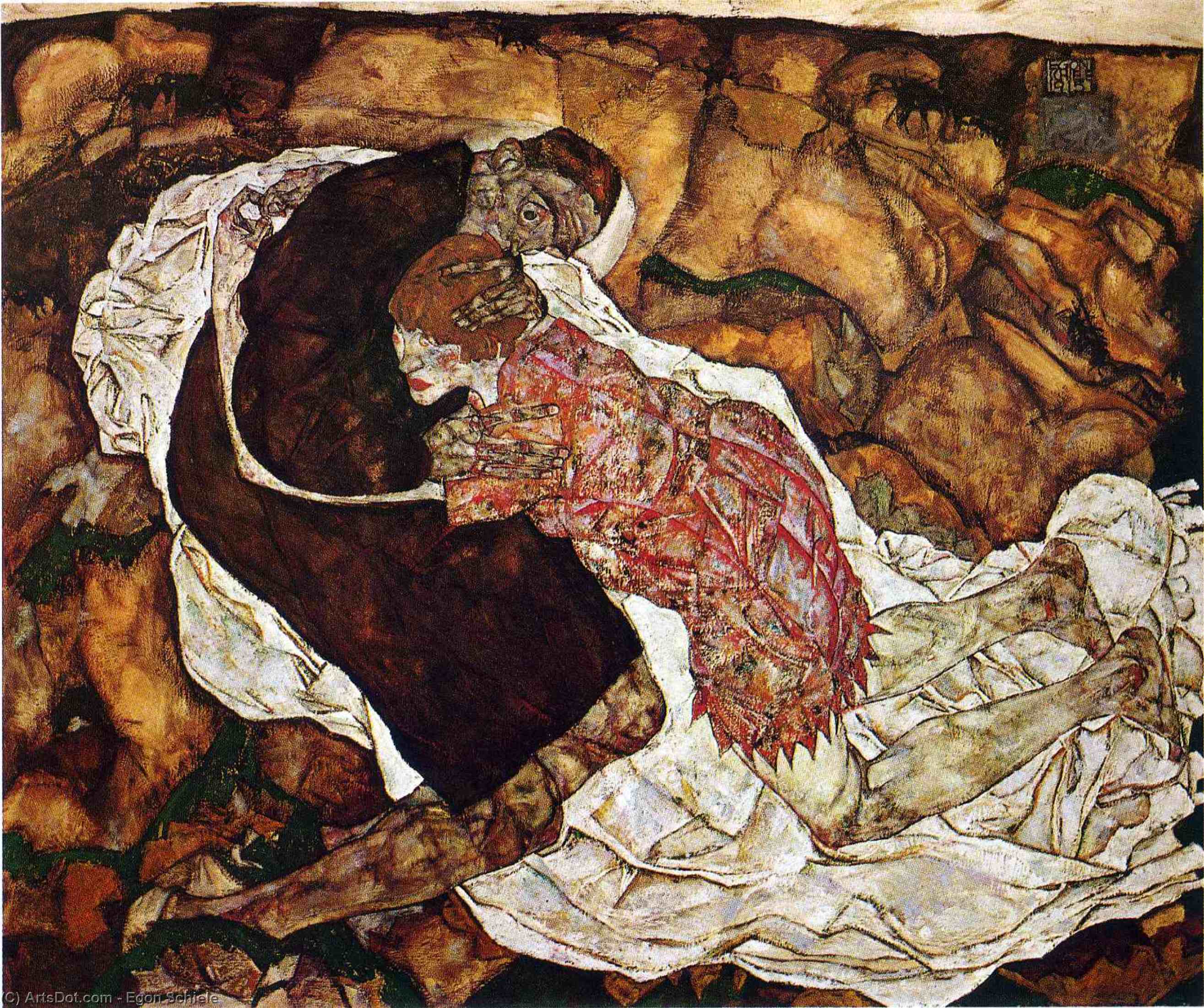 WikiOO.org - Encyclopedia of Fine Arts - Lukisan, Artwork Egon Schiele - Mountain Torrent