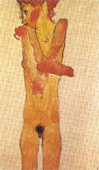 WikiOO.org - Encyclopedia of Fine Arts - Målning, konstverk Egon Schiele - Nude 1910
