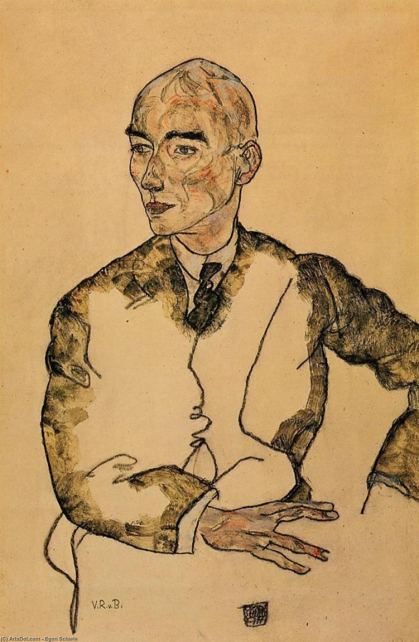 Wikioo.org - The Encyclopedia of Fine Arts - Painting, Artwork by Egon Schiele - Portrait of Dr. Viktor Ritter von Bauer