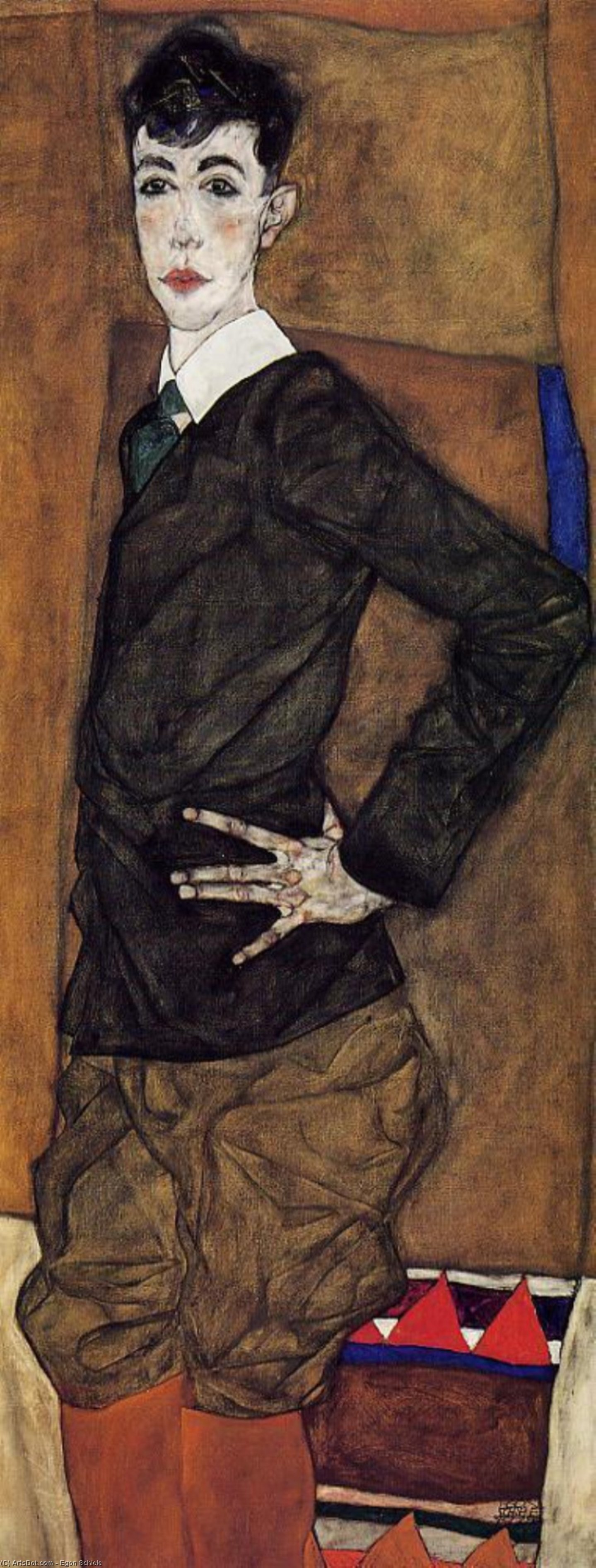 Wikioo.org - The Encyclopedia of Fine Arts - Painting, Artwork by Egon Schiele - Portrait of Erich Lederer