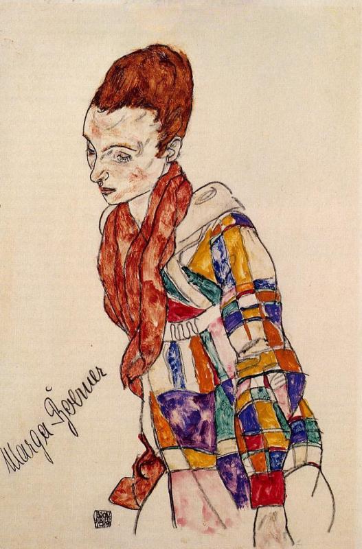 Wikioo.org – La Enciclopedia de las Bellas Artes - Pintura, Obras de arte de Egon Schiele - Retrato de Marge Boerner