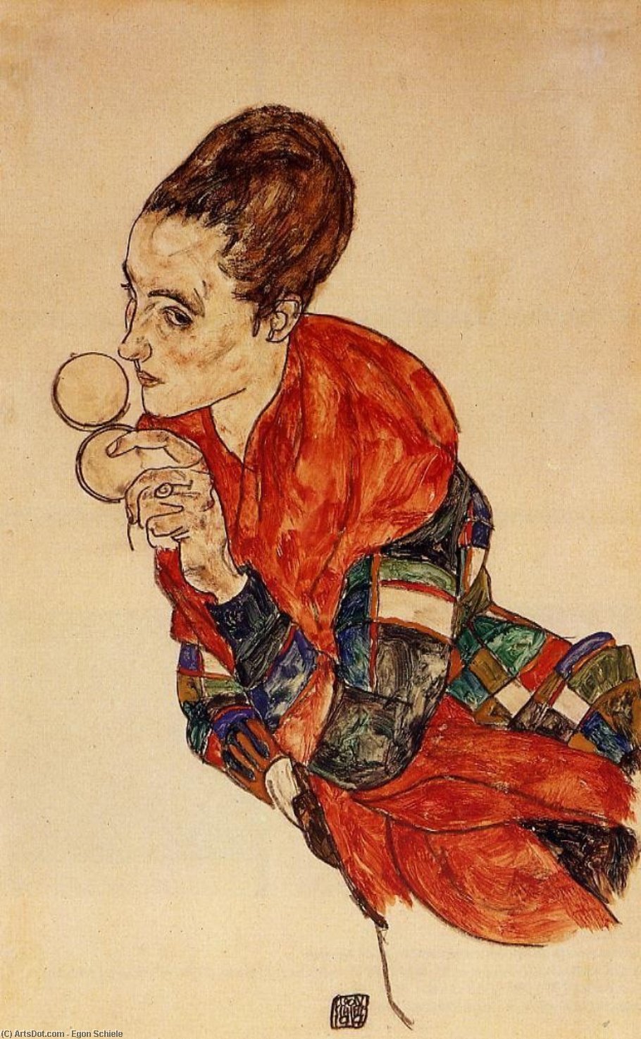 WikiOO.org - Енциклопедия за изящни изкуства - Живопис, Произведения на изкуството Egon Schiele - Portrait of the Actress Marge Boerne