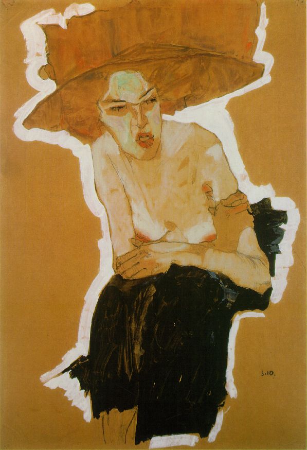 WikiOO.org - Encyclopedia of Fine Arts - Målning, konstverk Egon Schiele - scornful woman 1910