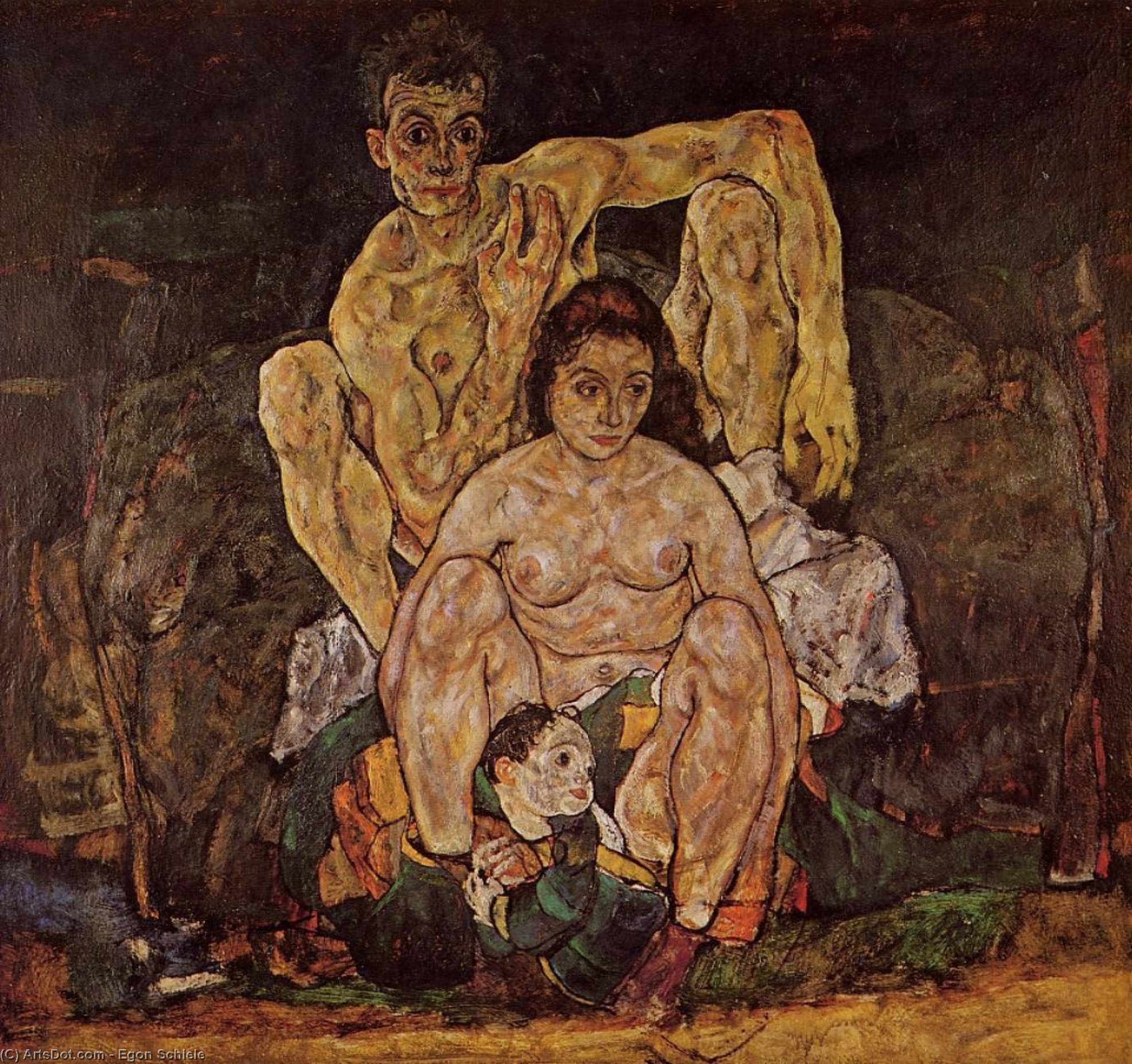 WikiOO.org - Εγκυκλοπαίδεια Καλών Τεχνών - Ζωγραφική, έργα τέχνης Egon Schiele - The Family