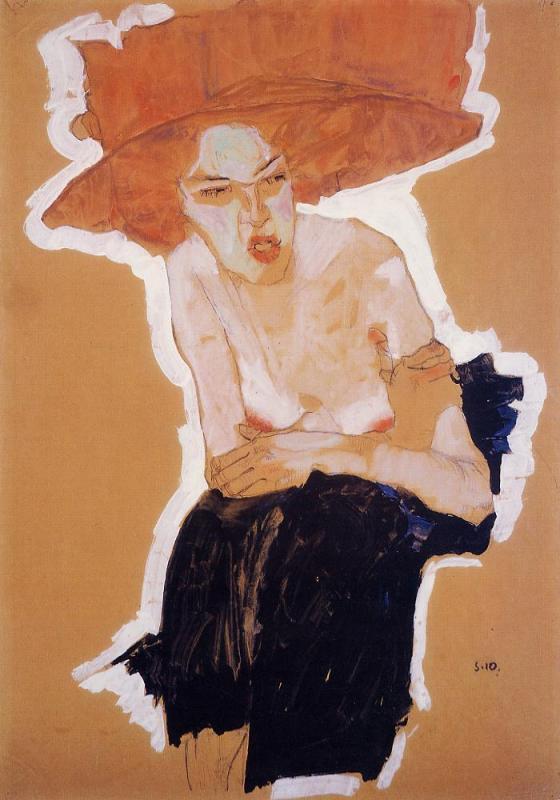 Wikoo.org - موسوعة الفنون الجميلة - اللوحة، العمل الفني Egon Schiele - The Scornful Woman (Gertrude Schiele)