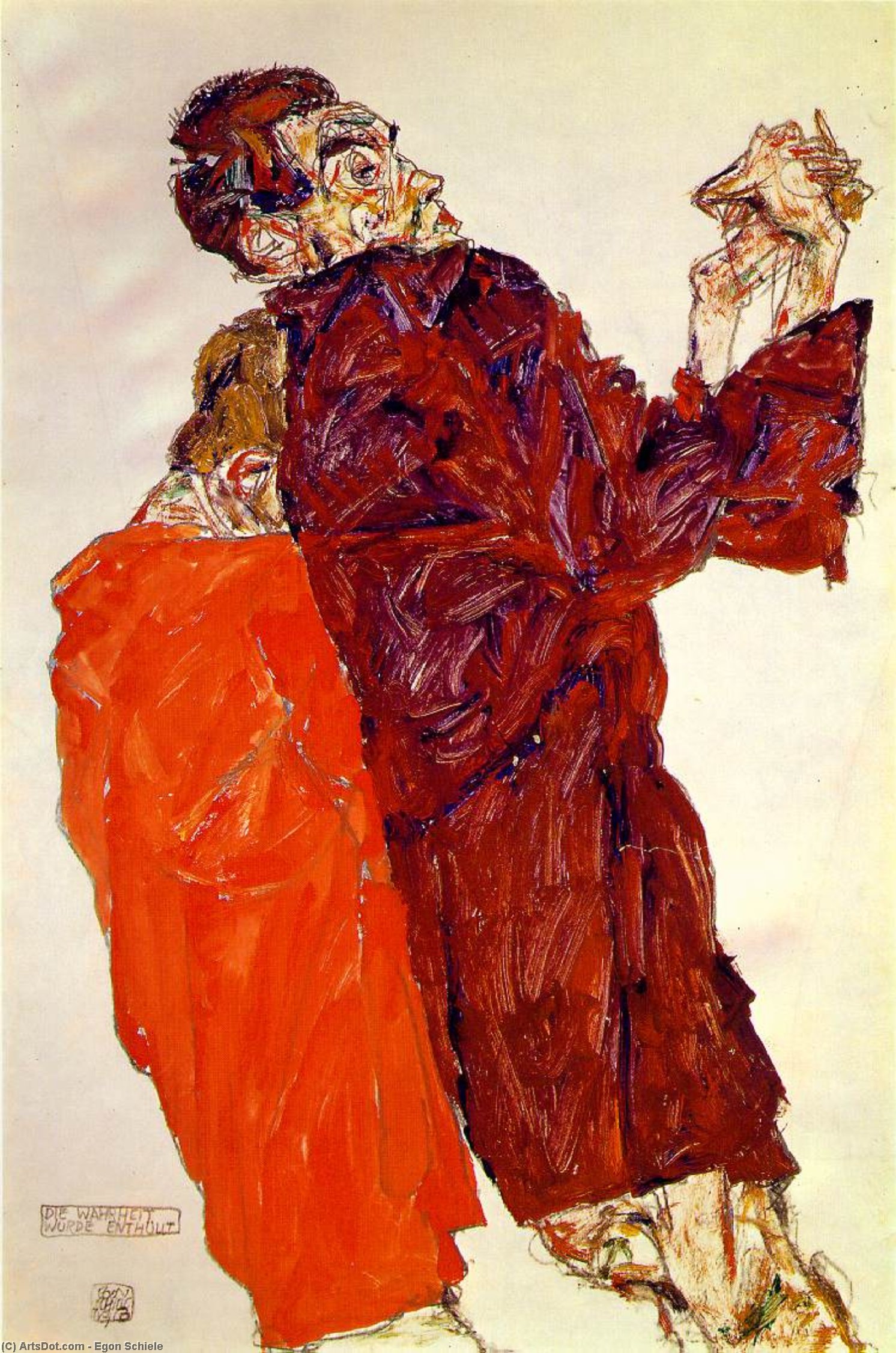Wikioo.org - The Encyclopedia of Fine Arts - Painting, Artwork by Egon Schiele - the truth unveiled 1913