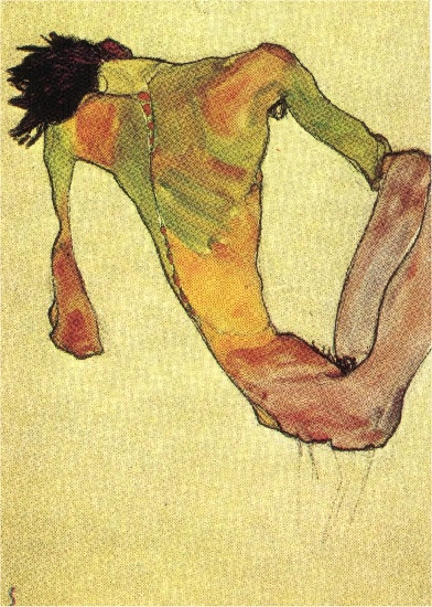 WikiOO.org - Enciklopedija dailės - Tapyba, meno kuriniai Egon Schiele - torse masculin 1911