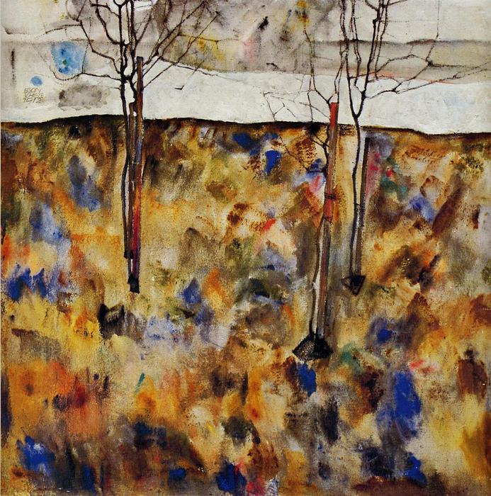 Wikioo.org - The Encyclopedia of Fine Arts - Painting, Artwork by Egon Schiele - Winter Trees
