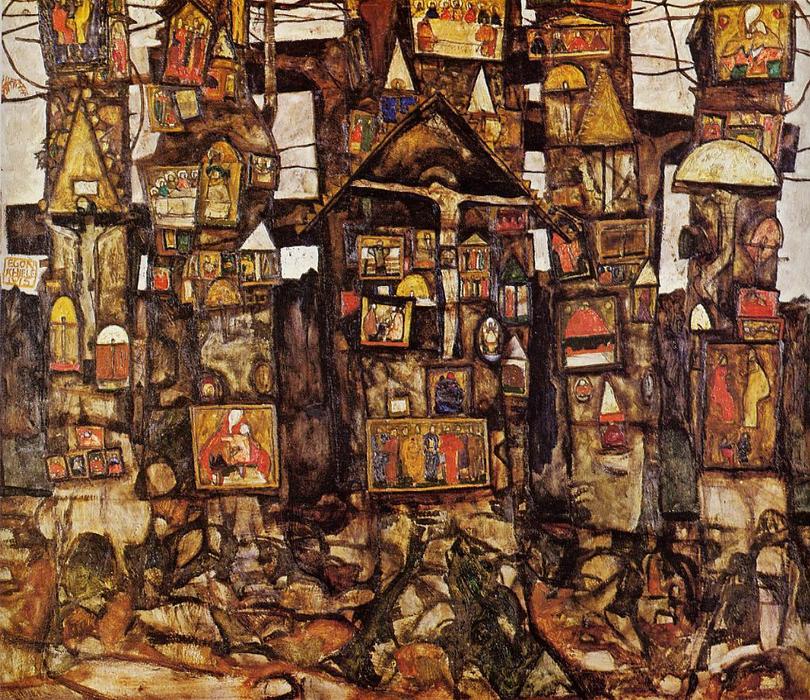 Wikoo.org - موسوعة الفنون الجميلة - اللوحة، العمل الفني Egon Schiele - Woodland Prayer
