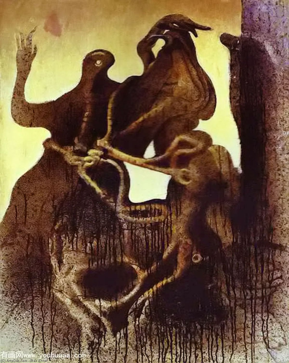 Wikioo.org - The Encyclopedia of Fine Arts - Painting, Artwork by Max Ernst - Birth of Zoomorph Couple