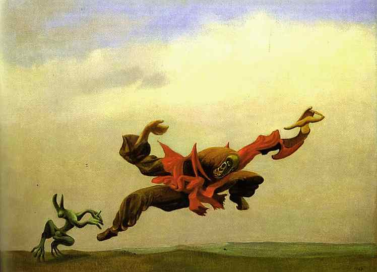 Wikioo.org – L'Enciclopedia delle Belle Arti - Pittura, Opere di Max Ernst - langelo di  Focolare  e le  a casa