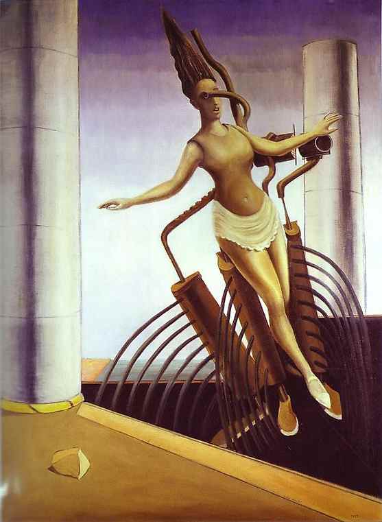 Wikioo.org - The Encyclopedia of Fine Arts - Painting, Artwork by Max Ernst - The Equivocal Woman (also known as The Teetering Woman)