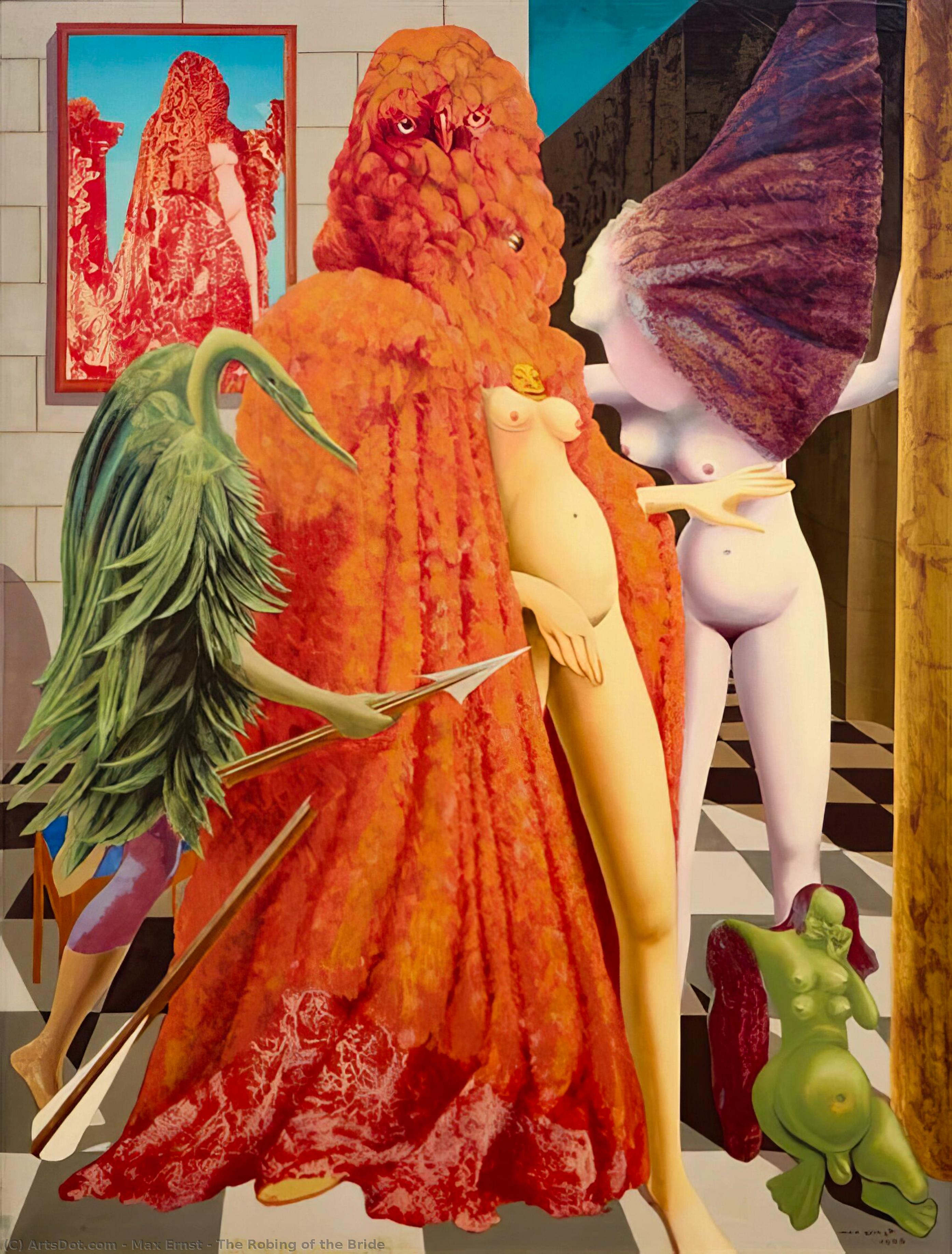 Wikoo.org - موسوعة الفنون الجميلة - اللوحة، العمل الفني Max Ernst - The Robing of the Bride