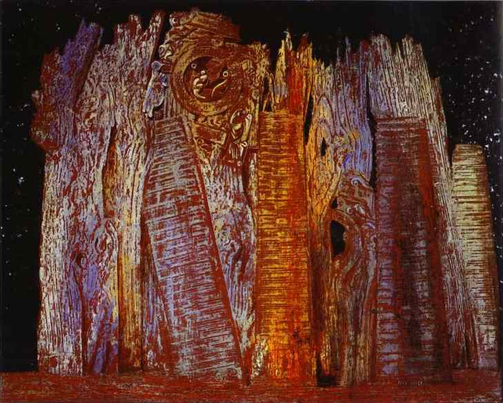 Wikioo.org - The Encyclopedia of Fine Arts - Painting, Artwork by Max Ernst - Vision Induced by the Nocturnal Aspect of the Porte St. Denis