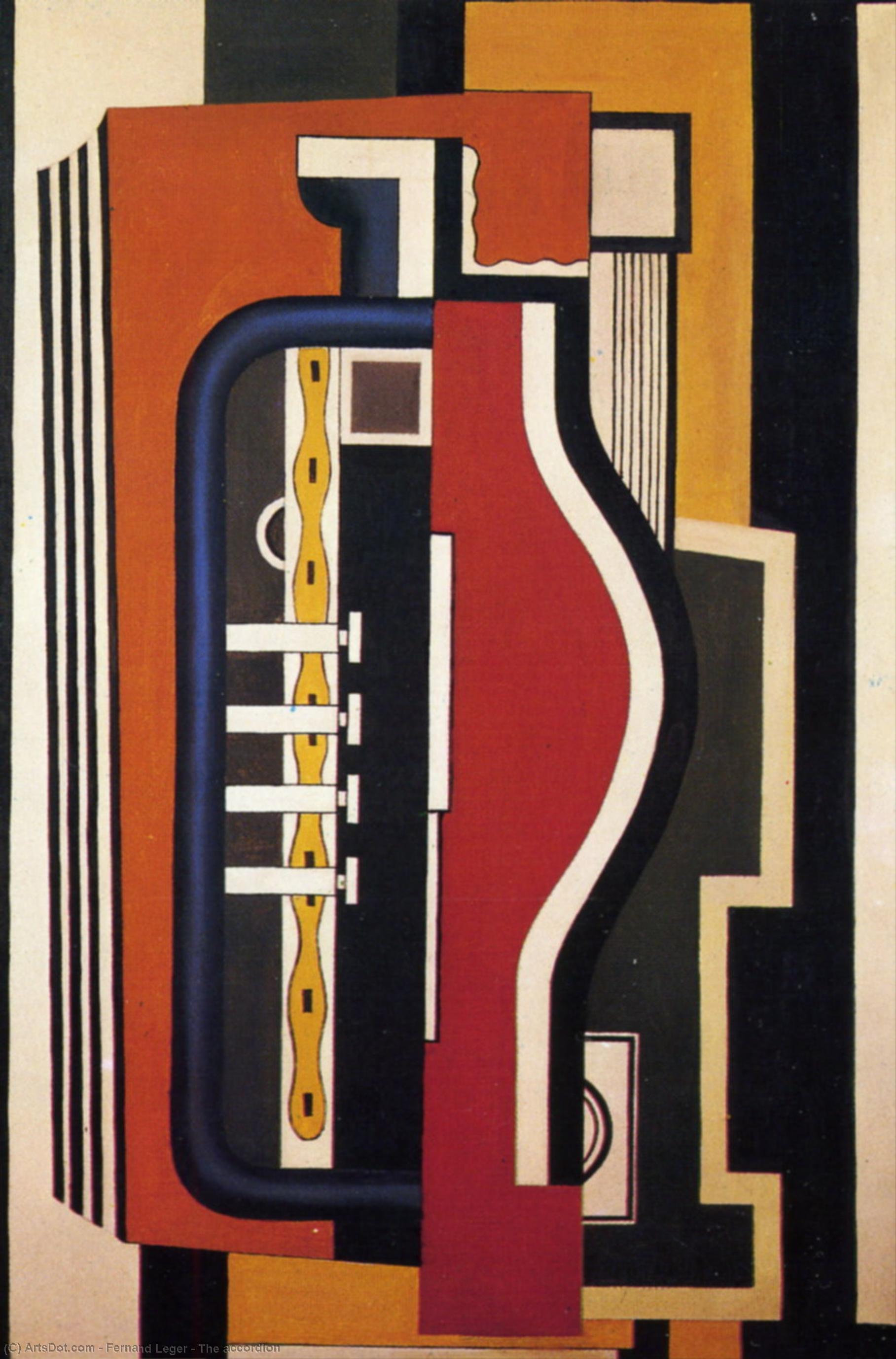 Wikioo.org - Bách khoa toàn thư về mỹ thuật - Vẽ tranh, Tác phẩm nghệ thuật Fernand Leger - The accordion