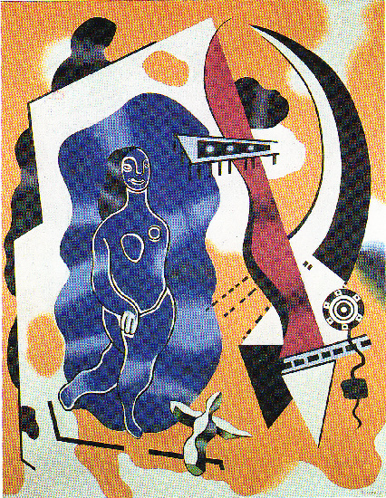 Wikioo.org - The Encyclopedia of Fine Arts - Painting, Artwork by Fernand Leger - Dancer Blue