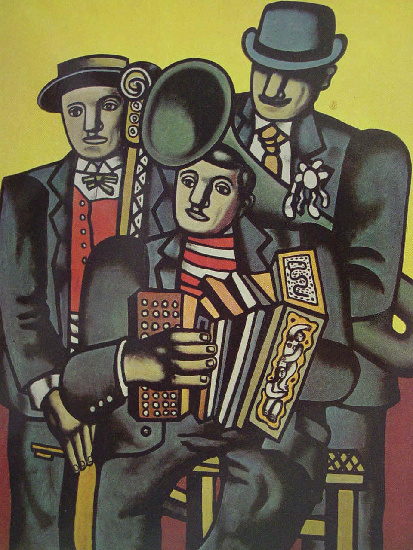 Wikioo.org - The Encyclopedia of Fine Arts - Painting, Artwork by Fernand Leger - Three Musicians