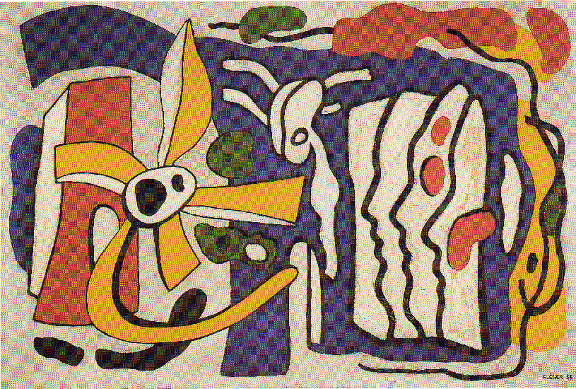 Wikioo.org - สารานุกรมวิจิตรศิลป์ - จิตรกรรม Fernand Leger - Composition of the three profiles