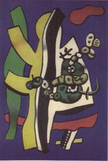 Wikioo.org - The Encyclopedia of Fine Arts - Painting, Artwork by Fernand Leger - Still life on a blue background