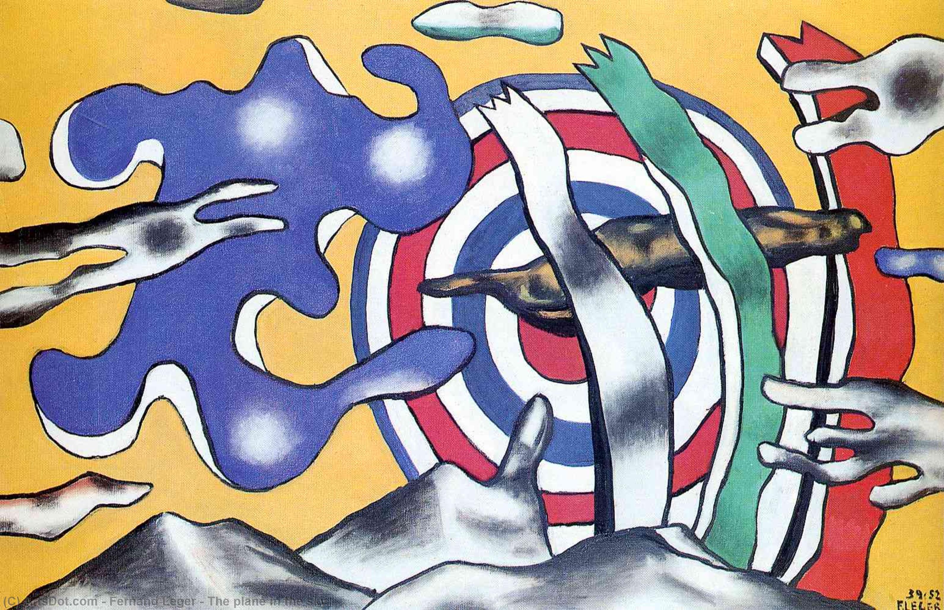 Wikioo.org - The Encyclopedia of Fine Arts - Painting, Artwork by Fernand Leger - The plane in the sky