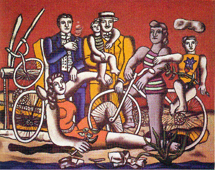 Wikioo.org - สารานุกรมวิจิตรศิลป์ - จิตรกรรม Fernand Leger - Recreation on a red background