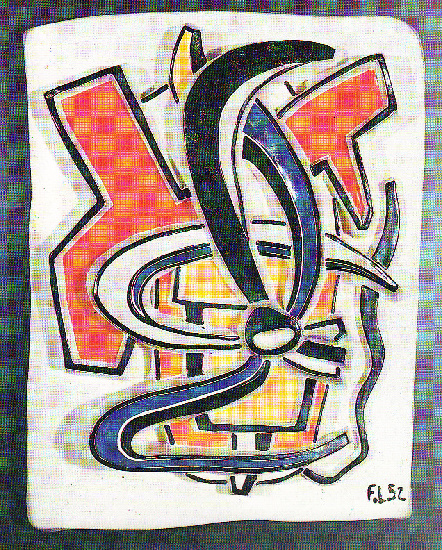 Wikioo.org - The Encyclopedia of Fine Arts - Painting, Artwork by Fernand Leger - Abstract Composition