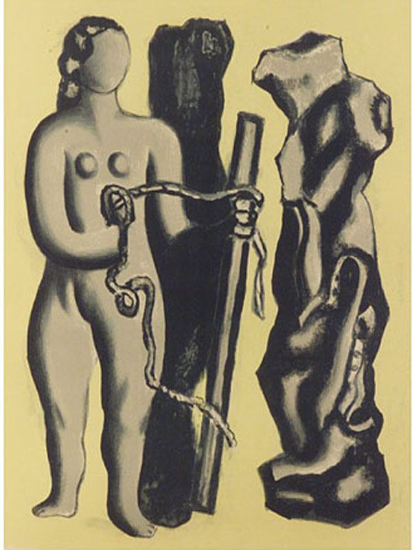 Wikioo.org – La Enciclopedia de las Bellas Artes - Pintura, Obras de arte de Fernand Leger - mujer on amarillo de fondo