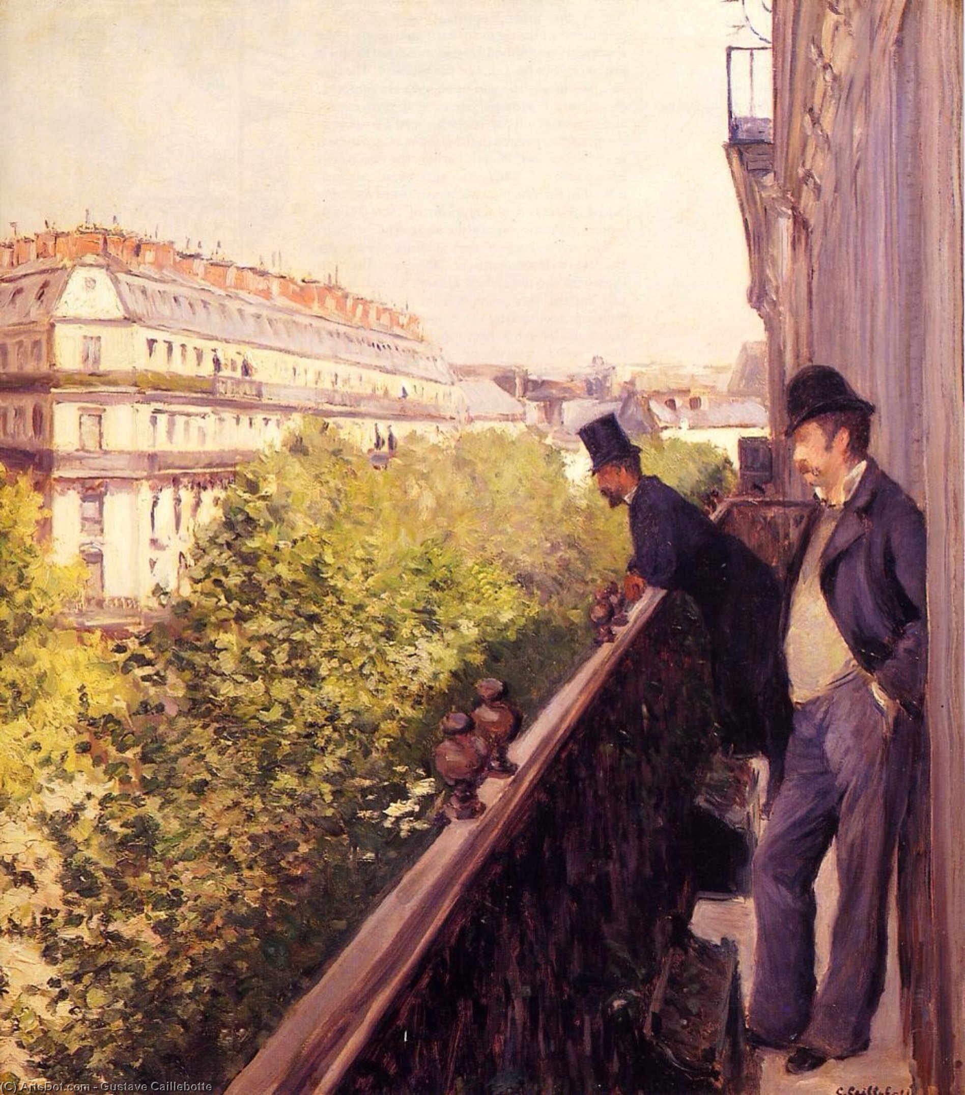 WikiOO.org - Encyclopedia of Fine Arts - Festés, Grafika Gustave Caillebotte - A Balcony