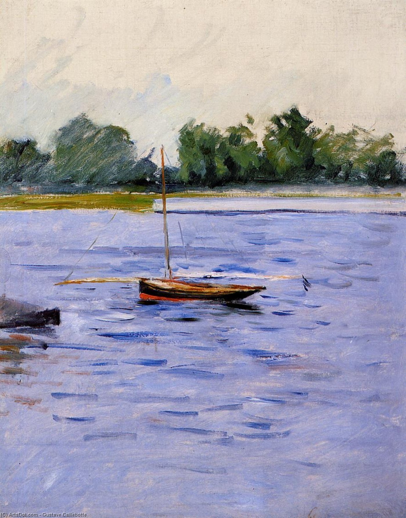 Wikioo.org - The Encyclopedia of Fine Arts - Painting, Artwork by Gustave Caillebotte - Boat at Anchor on the Seine