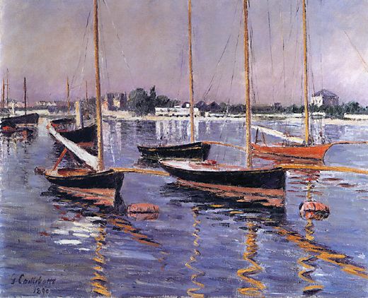 WikiOO.org – 美術百科全書 - 繪畫，作品 Gustave Caillebotte - 塞纳河船 在  阿让特伊